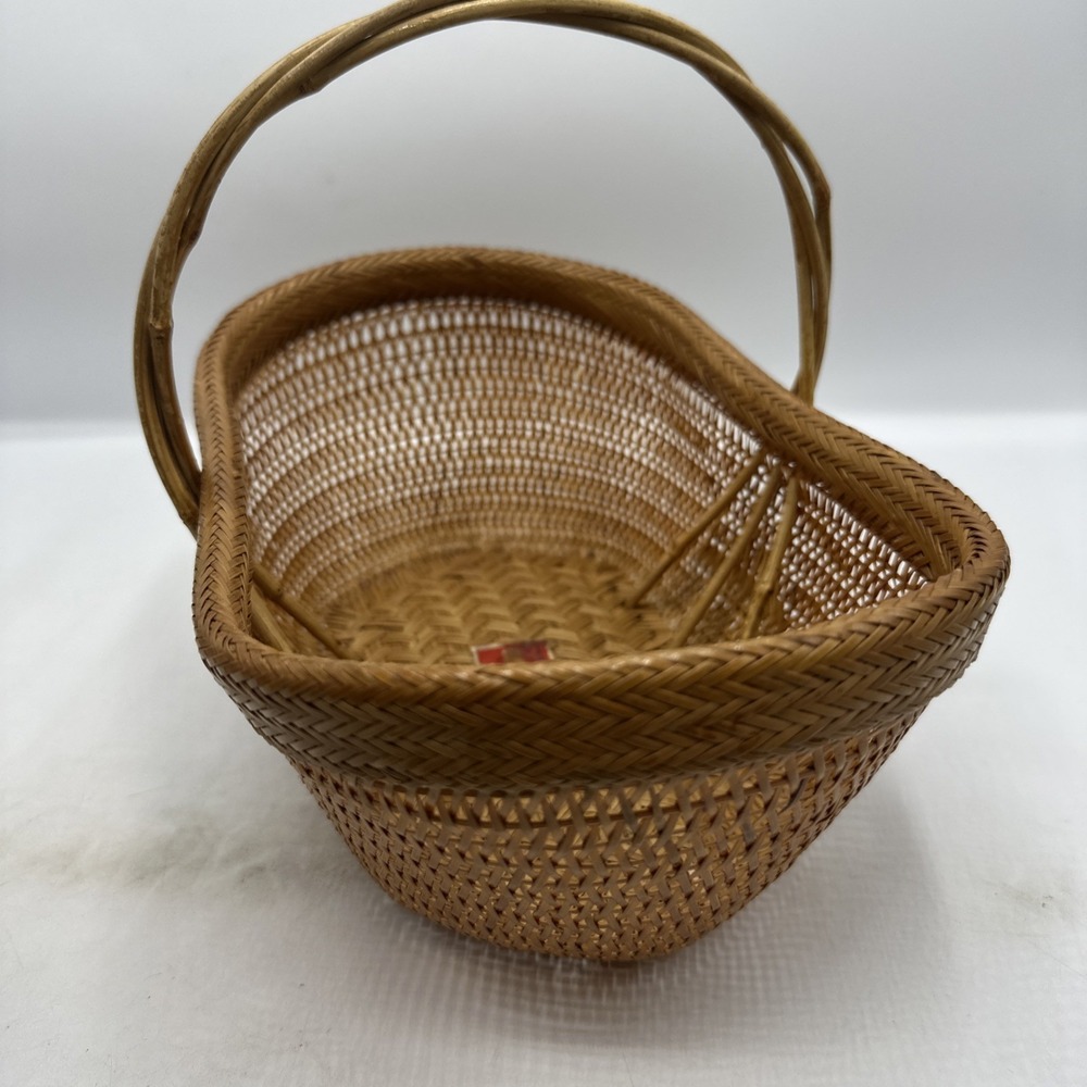 Woven Natural Rattan Handled Basket - Tan - Picture 5 of 8